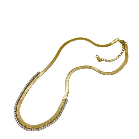 chain gold snake steel with strass2